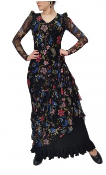 Vestido Rita de Túl Estampado c/Volantes