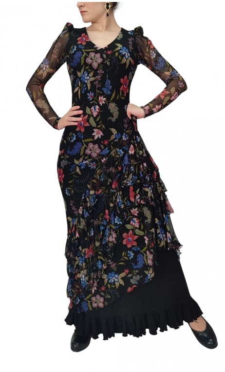 Vestido Rita de Túl Estampado c/Volantes