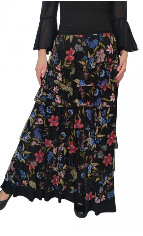 Simone Flamenco Skirt 7 Tulle Ruffles
