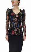 Consuelo Printed Tulle Blouse