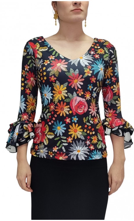 Lucy Printed Top 3/4 sleeves