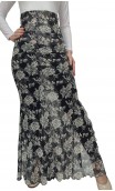 Black Floral Tulle Lola Flamenco Skirt