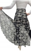 Black Floral Tulle Lola Flamenco Skirt