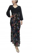 Black Floral Tulle Lola Flamenco Skirt