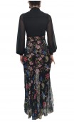 Black Floral Tulle Lola Flamenco Skirt
