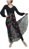Black Floral Tulle Lola Flamenco Skirt