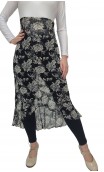 Midi Black w/white Flowers Tulle Skirt