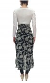 Midi Black w/white Flowers Tulle Skirt