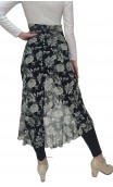 Midi Black w/white Flowers Tulle Skirt