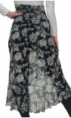 Midi Black w/white Flowers Tulle Skirt