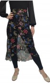 Midi Black Flowers Tulle Skirt