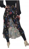Midi Black Flowers Tulle Skirt