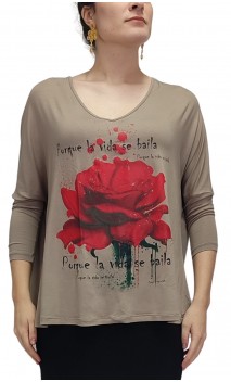 Blusa Vera Flor Roja
