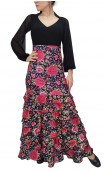 Letizia Floral 8 Ruffles Long-Skirt