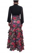 Letizia Floral 8 Ruffles Long-Skirt