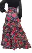 Letizia Floral 8 Ruffles Long-Skirt