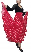 Virna Polka-Dots Long-Skirt Extra Godet