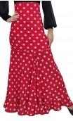 Virna Polka-Dots Long-Skirt Extra Godet