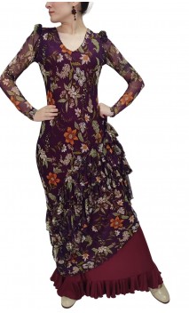 Vestido Rita de Túl Estampado c/Volantes