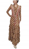 Beige w/White Polka-dots Flamenco Shawl w/Fringe