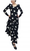 Vestido Flamenco de Lunares Negro y Blanco 3 Volantes