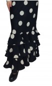 Vestido Flamenco de Lunares Negro y Blanco 3 Volantes