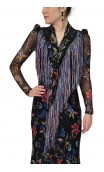 Xale Flamenco Floral Azul c/Franja