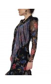 Xale Flamenco Floral Azul c/Franja