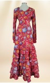Conjunto Falda y Blusa Flamenca Rojo Floral