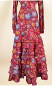 Red Floral Skirt & Top Flamenco Set