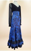 Black & Blue Flamenco Skirt