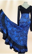 Black & Blue Flamenco Skirt