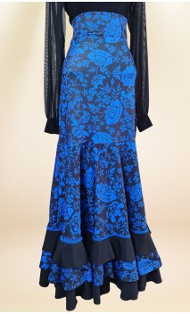 Black & Blue Flamenco Skirt