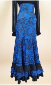 Black & Blue Flamenco Skirt
