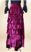 Flamenco Skirt Velvet Burgundy