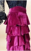 Flamenco Skirt Velvet Burgundy