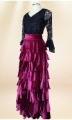 Falda Flamenca Terciopelo Burdeos