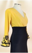 Yellow & Black Skirt & Blouse Flamenco Set