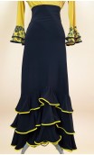 Conjunto Flamenco Saia e Blusa Preto e Amarelo