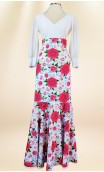 White Floral Flamenco Skirt