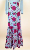 Saia Flamenca Branca Floral