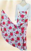 Saia Flamenca Branca Floral