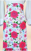 Saia Flamenca Branca Floral