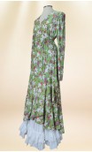Sobrevestido Transpassado Verde Floral