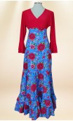 Falda Flamenco Azul Floral
