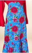 Blue Floral Flamenco Skirt