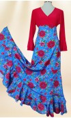 Falda Flamenco Azul Floral