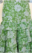 Falda Flamenca Verde c/ Flores Blancas