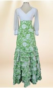 Falda Flamenca Verde c/ Flores Blancas