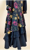 Vestido Flamenco Preto Floral